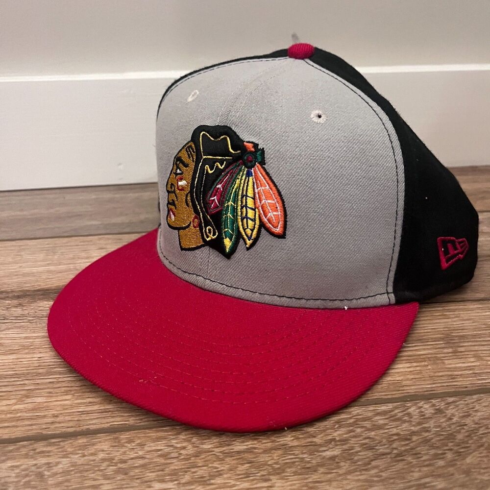 Chicago Blackhawks New Era 9Fifty A-Frame Adjustable Snapback Black Red Cap Hat